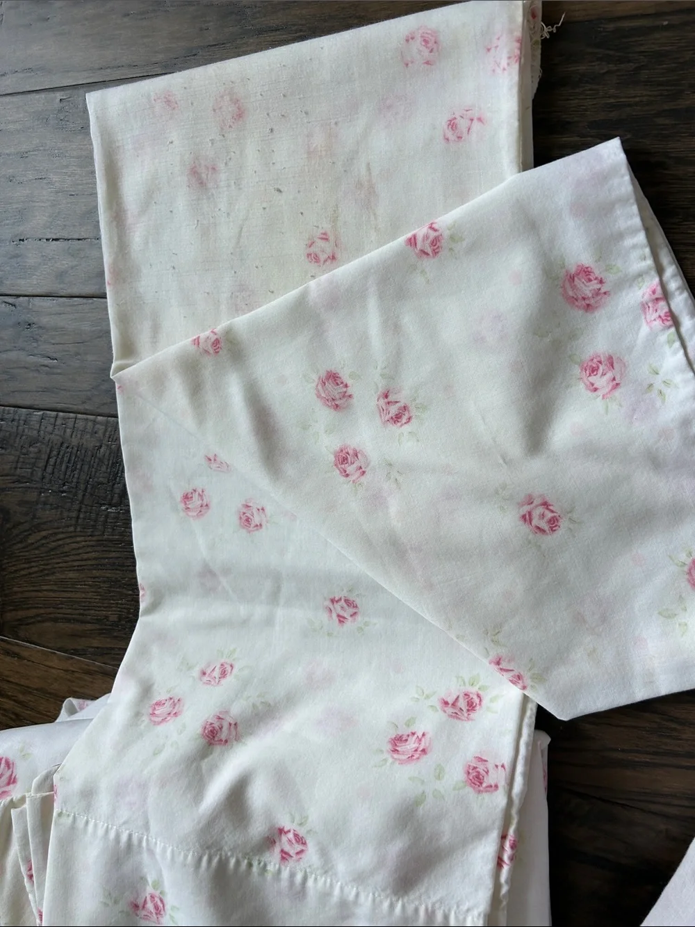 Vintage Pink Rose Print Bed Sheet Set